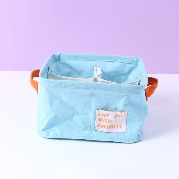 Candy Color Series Square Fabric Storage Organizer with 4 Compartments