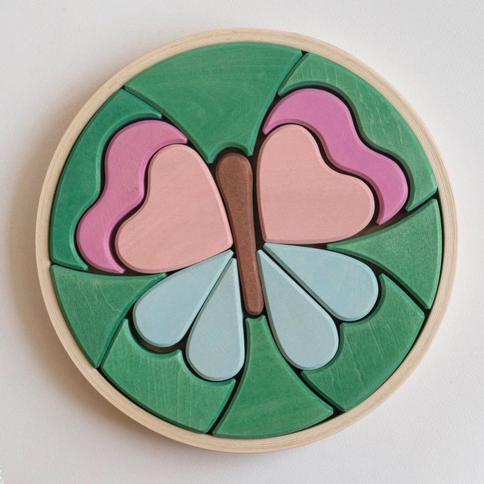 Butterfly puzzle block