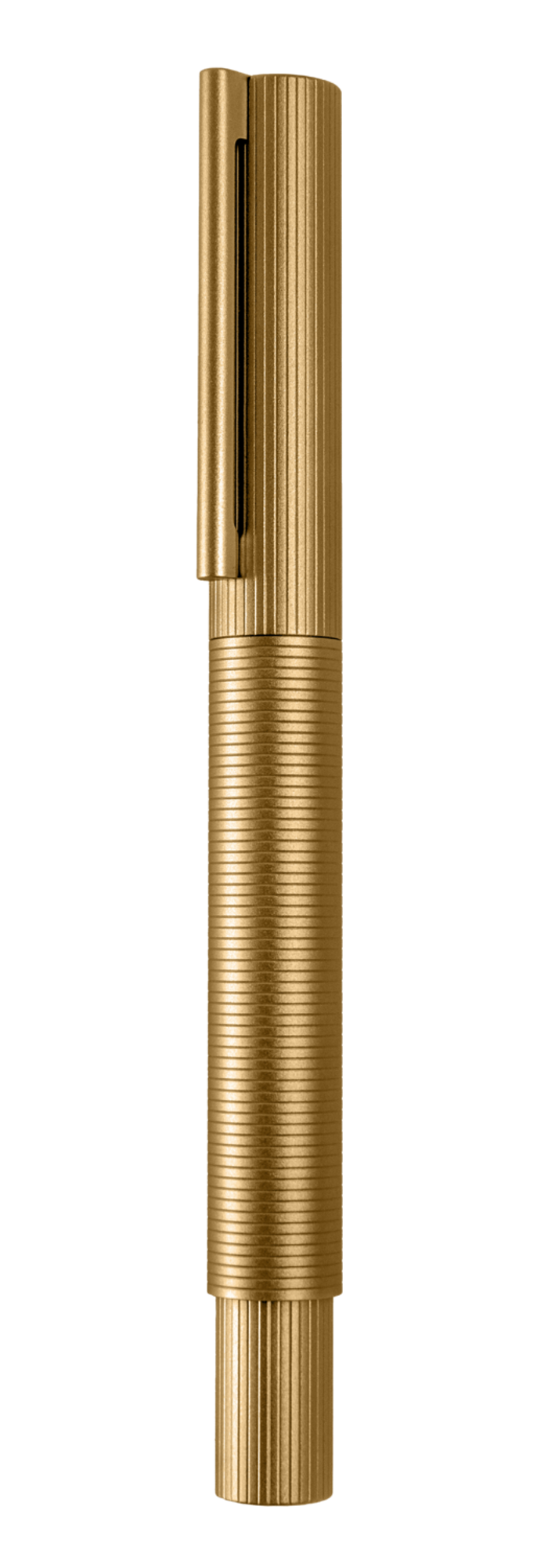 Otto Hutt Design 08 Rollerball Pen Barrel and cap brass matte yellowgold plated, grip matte PVD coated 
