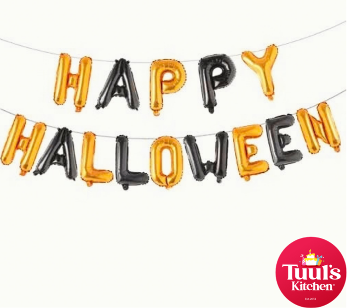 Happy Halloween үсэг бөмбөлөгний ханын чимэглэл