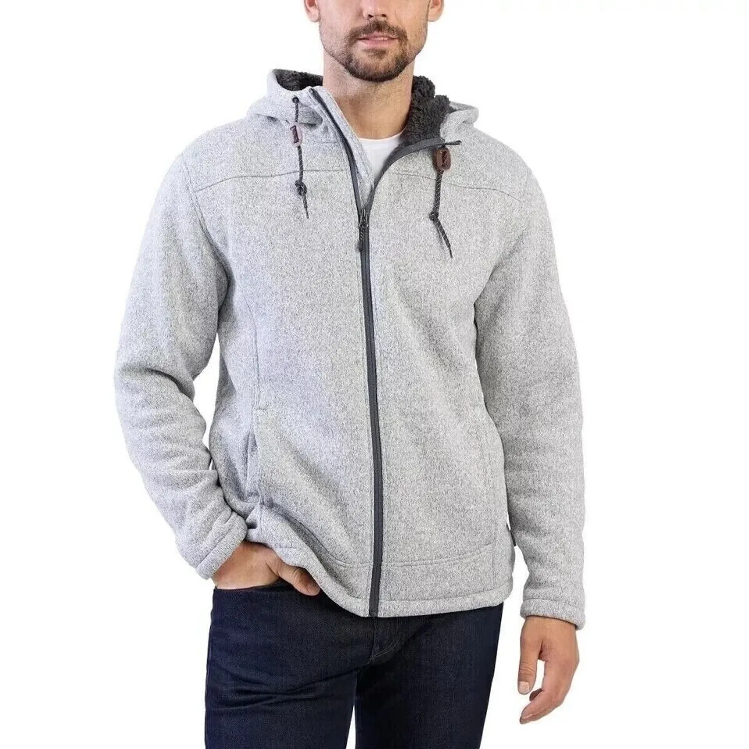 Rugged Elements Men's Fleece-Lined Hoodie, Gray, Size M