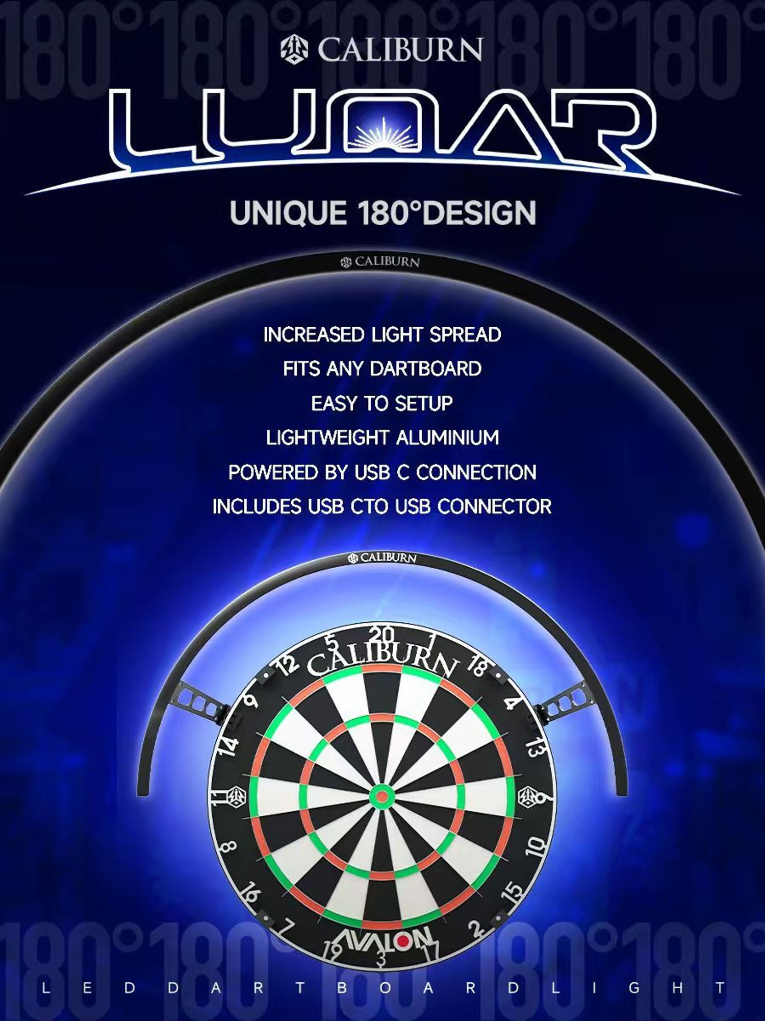 CALIBURN LUNAR 180 Dartboard Lighting