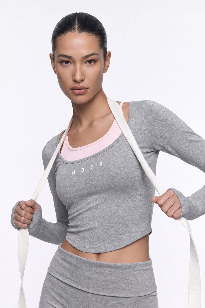 Sophie Layered Long Sleeve Bra Top