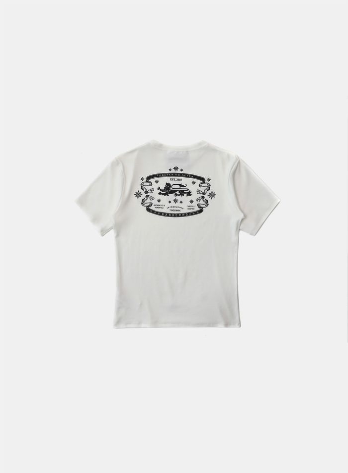  Mystic Logo Short Sleeve Slim Fit - White