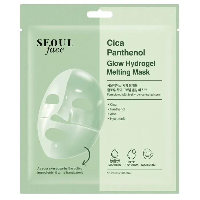 Seoul Face Cica Panthenol Glow Hydrogel Melting Mask