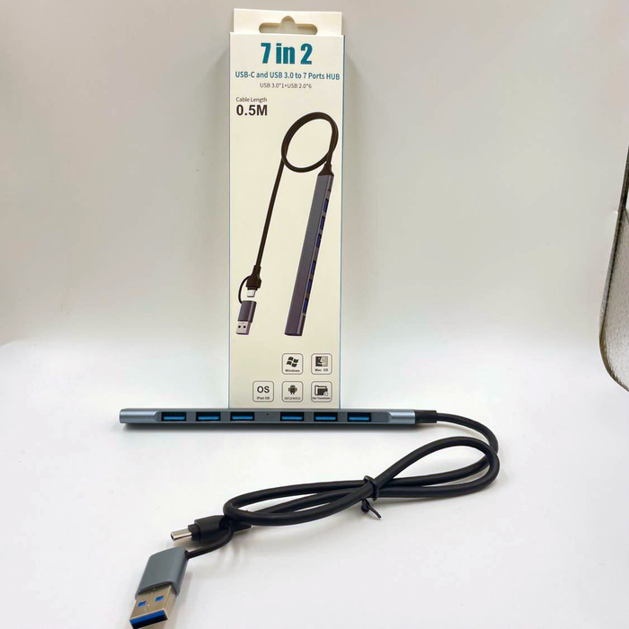 Type-C, USB 3.0 to USB 3.0 Hub 7 Port