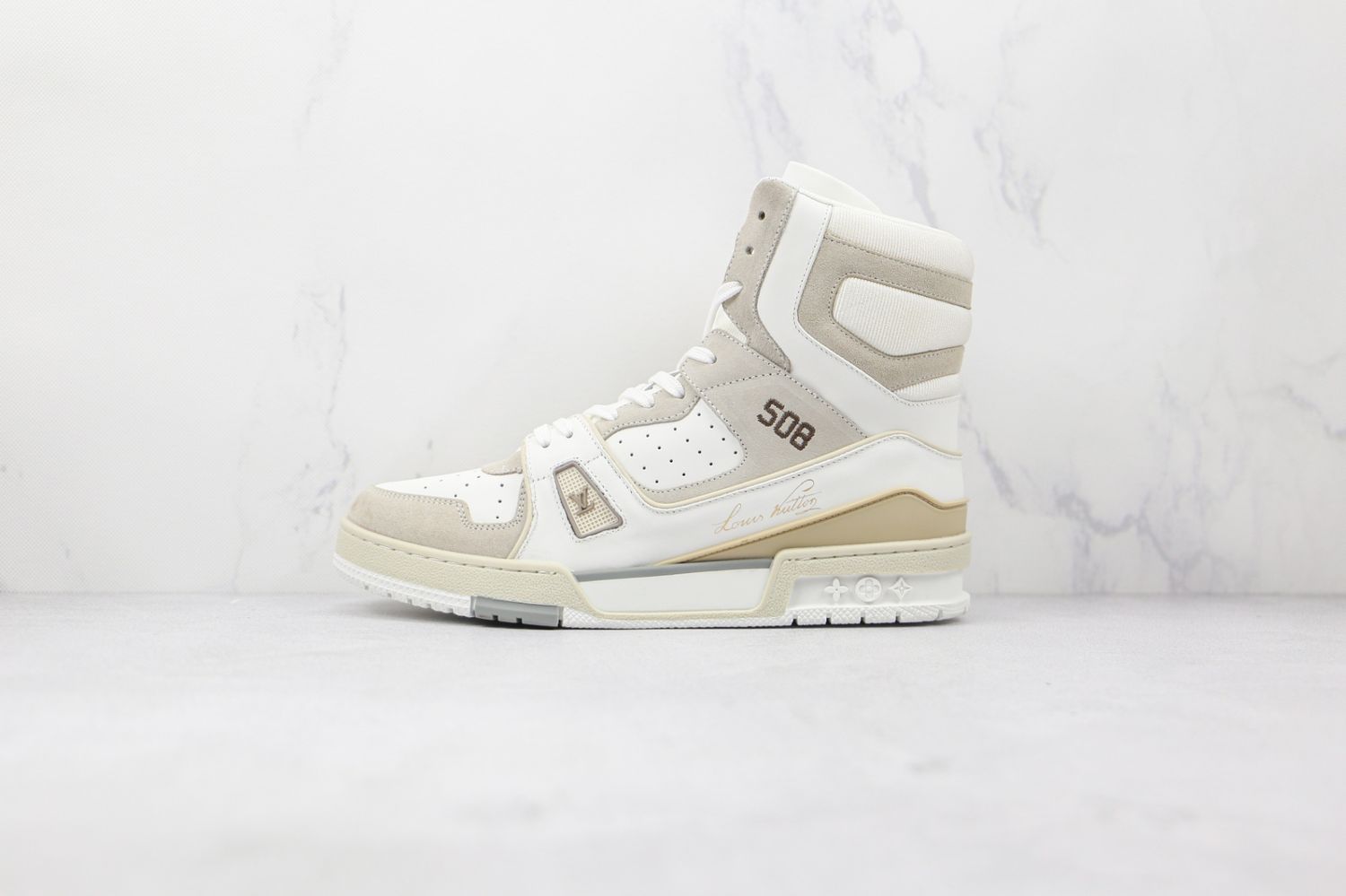 Louis Vuitton Trainer Sneaker White Iridescent