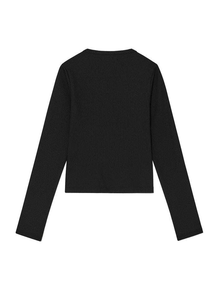 G CLASSIC RIB CREW NECK LONG SLEEVE - BLACK