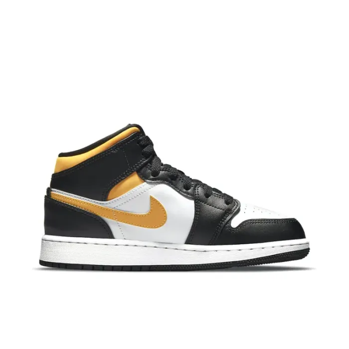 Jordan 1 Mid White Pollen Black GS