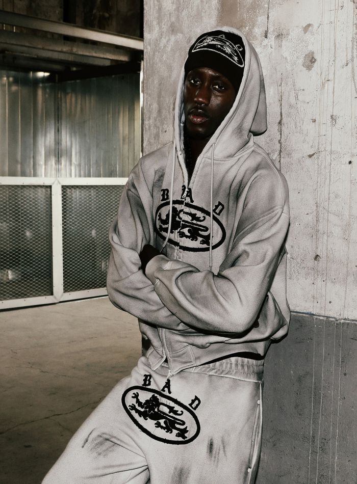 Lion Patch Hoodie - Washed White