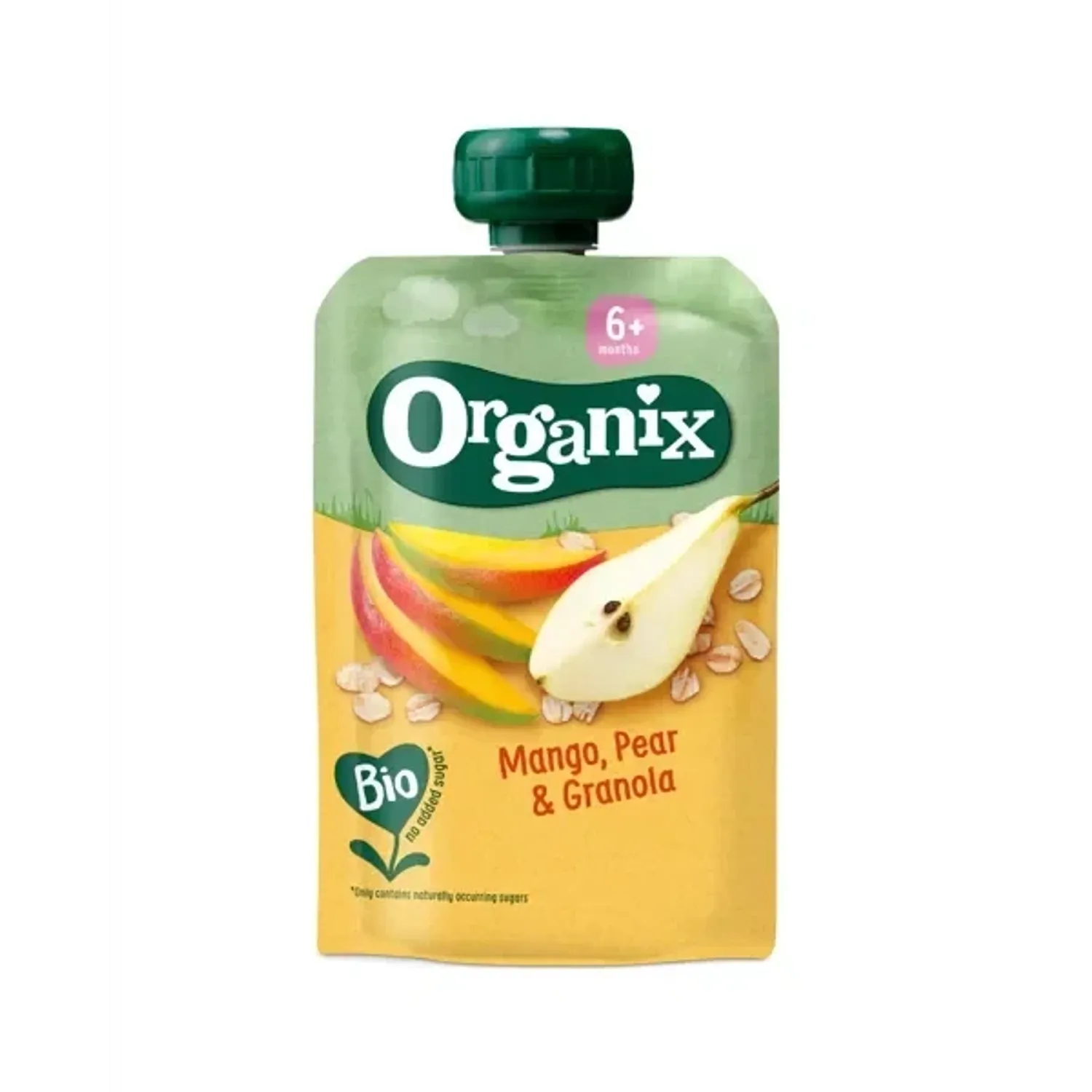 Organix Манго, лийр, гранолатай жимсний нухаш 100гр 12+сар