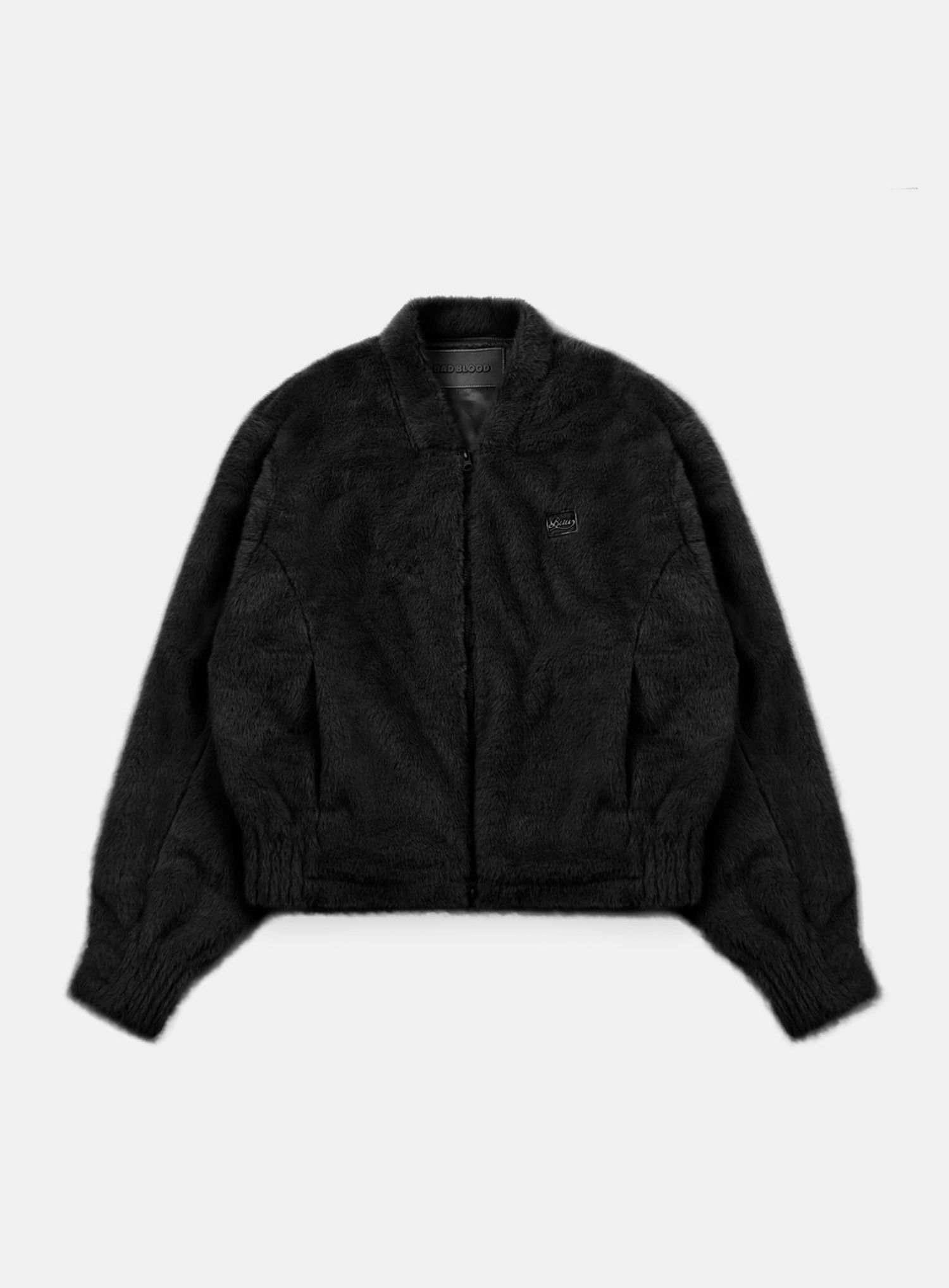 Beyond Soft Light Fur Zip-Up Jacket - Black