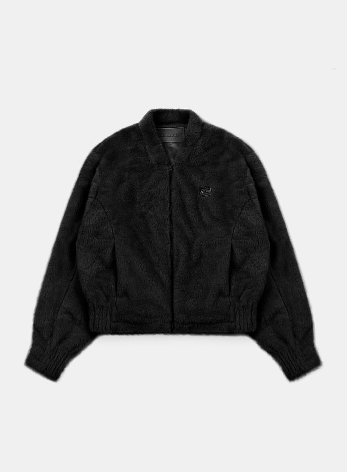 Beyond Soft Light Fur Zip-Up Jacket - Black