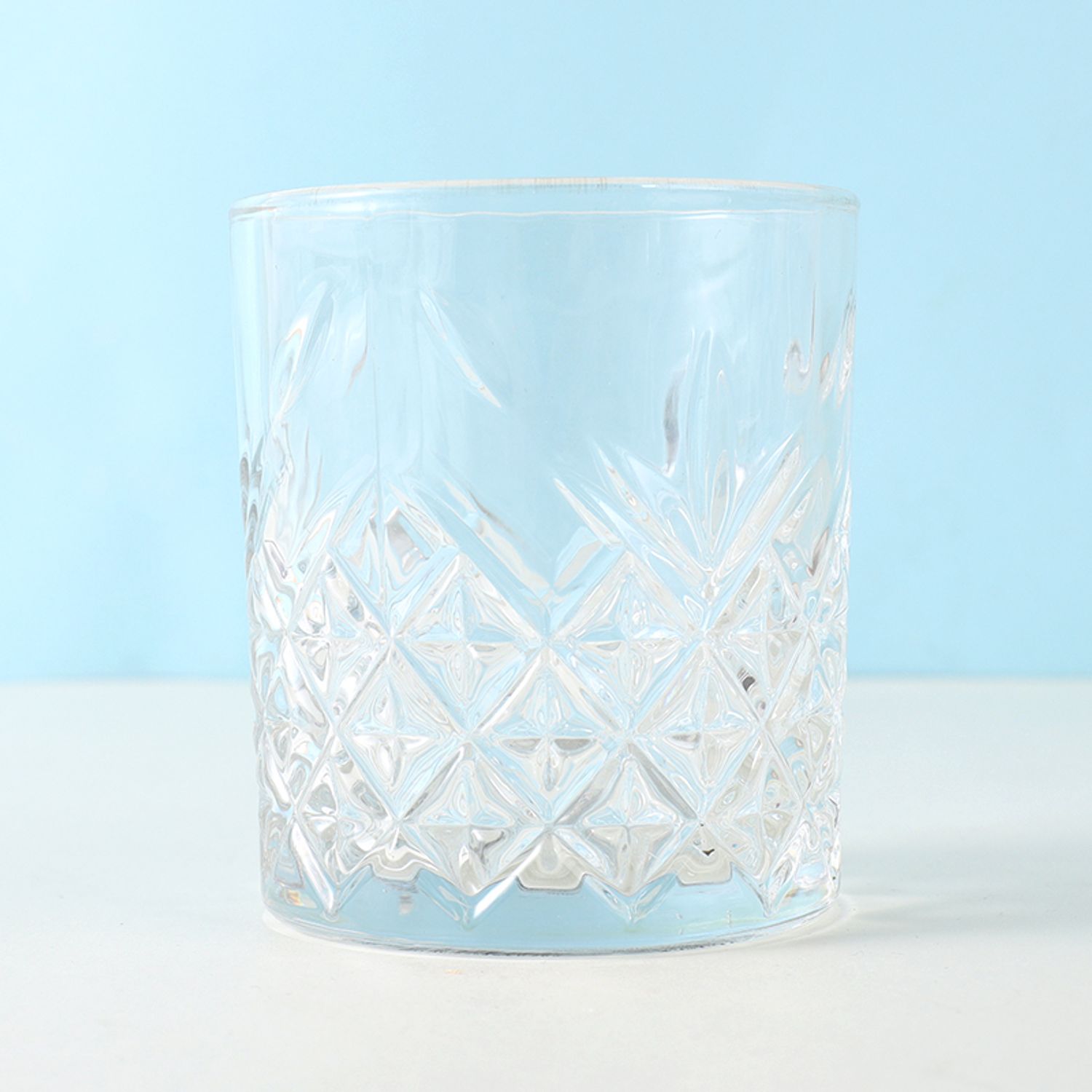 320ml/10.8fl.oz. Glacier Ice Relief Styling Grid Glass Cup (Clear)