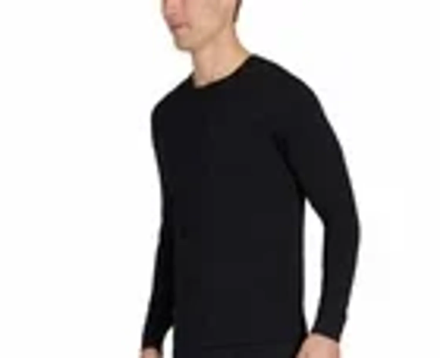 32 DEGREES Men's Performance Lightweight Thermal Long Sleeve Crew Neck, Black, size L