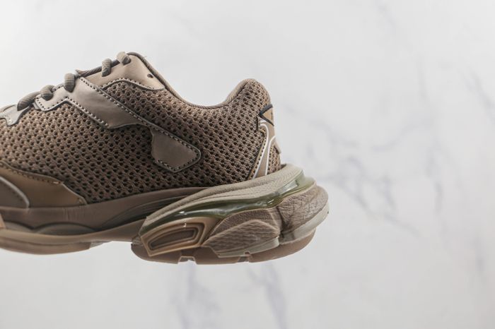 Balenciaga Dark Beige Mesh and Leather Track 3 Sneakers 