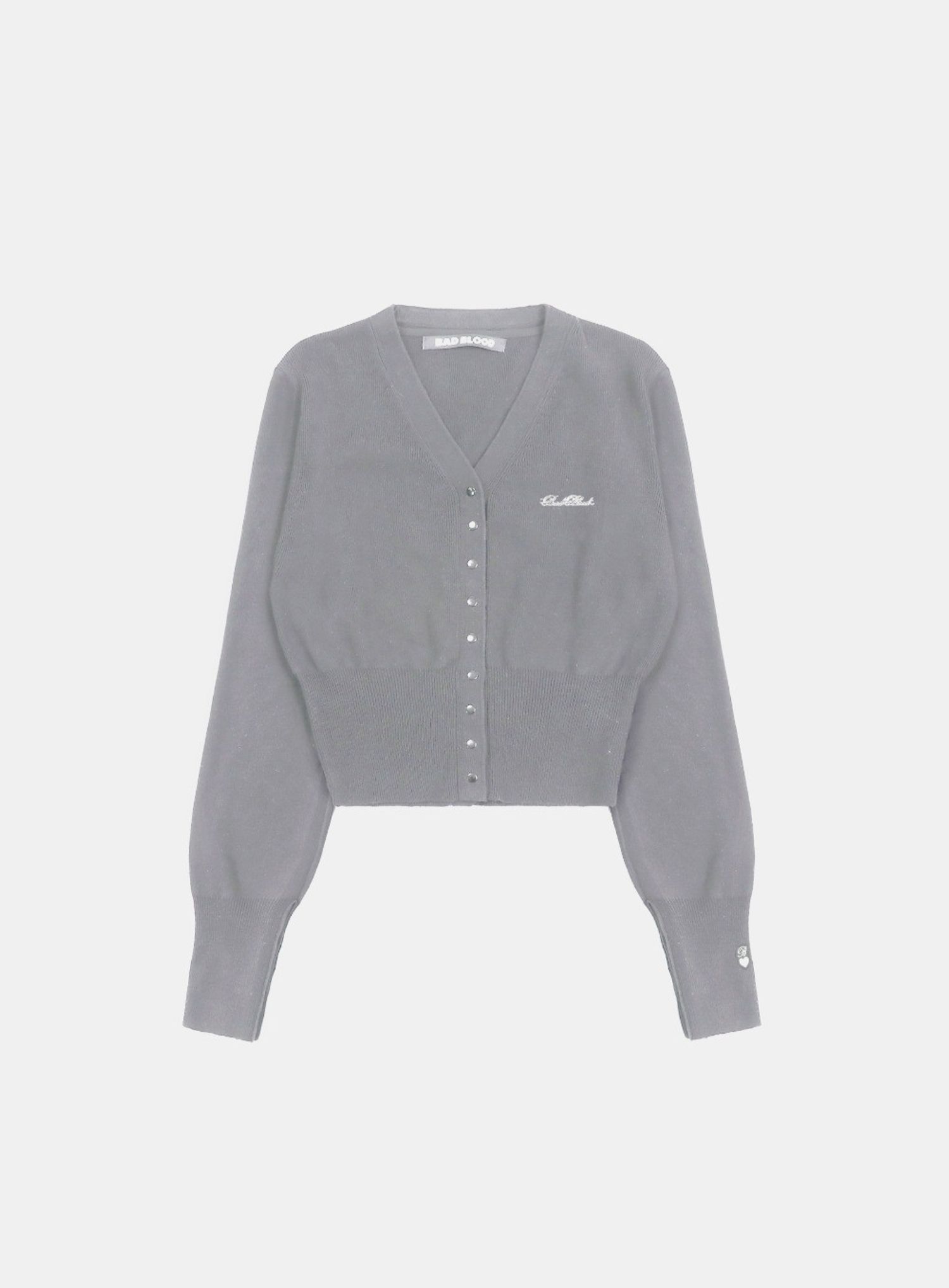 Pure Classic Button Up V-Neck Cardigan - Gray