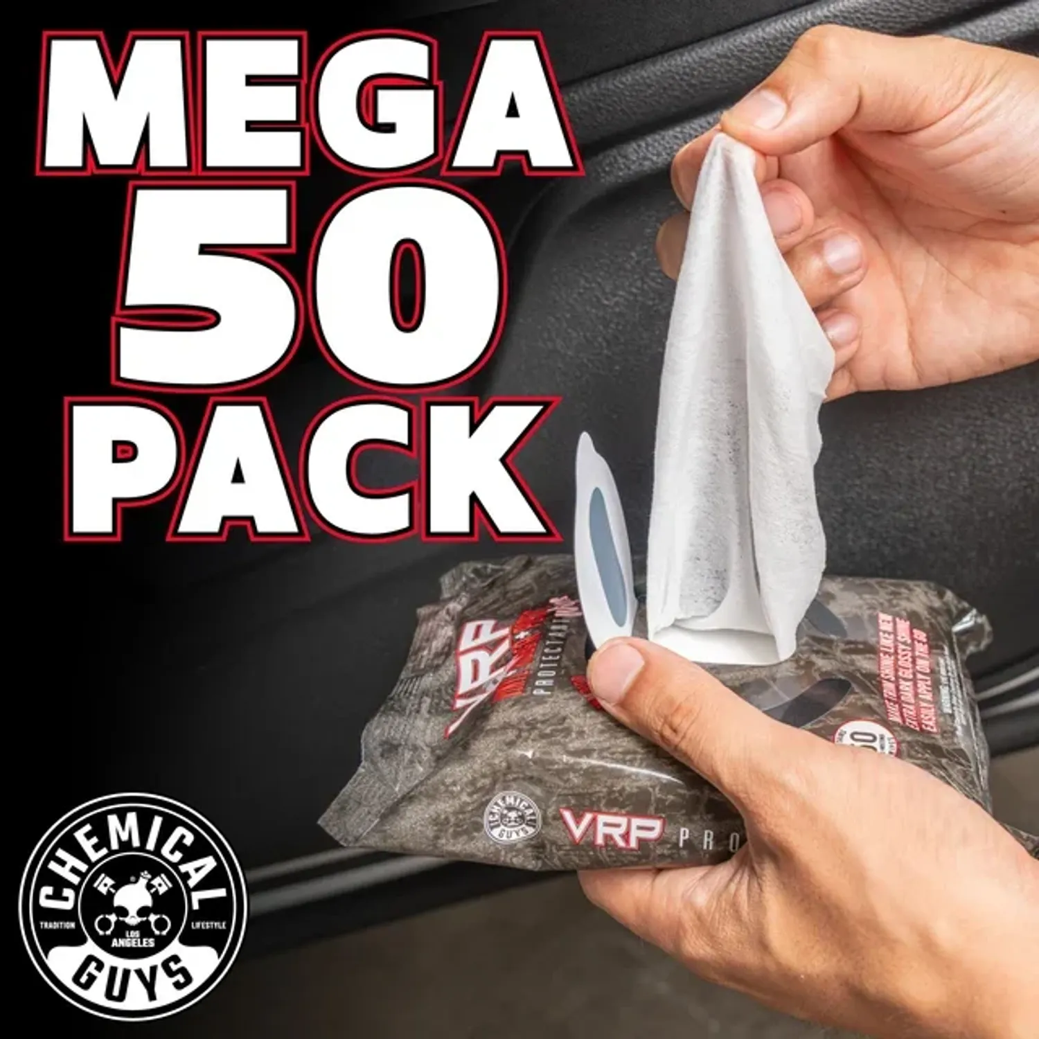 Chemical Guys VRP Pro Interior Wipes — Mega 50 Pack