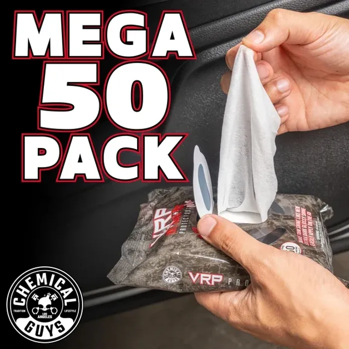 Chemical Guys VRP Pro Interior Wipes — Mega 50 Pack