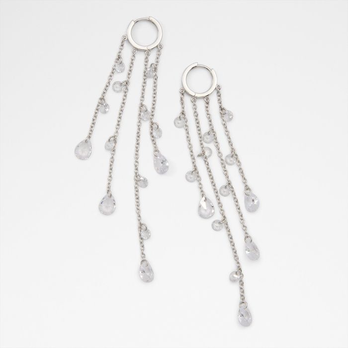 VERRAS-973-SILVER/CLEAR MULTI-L Earrings