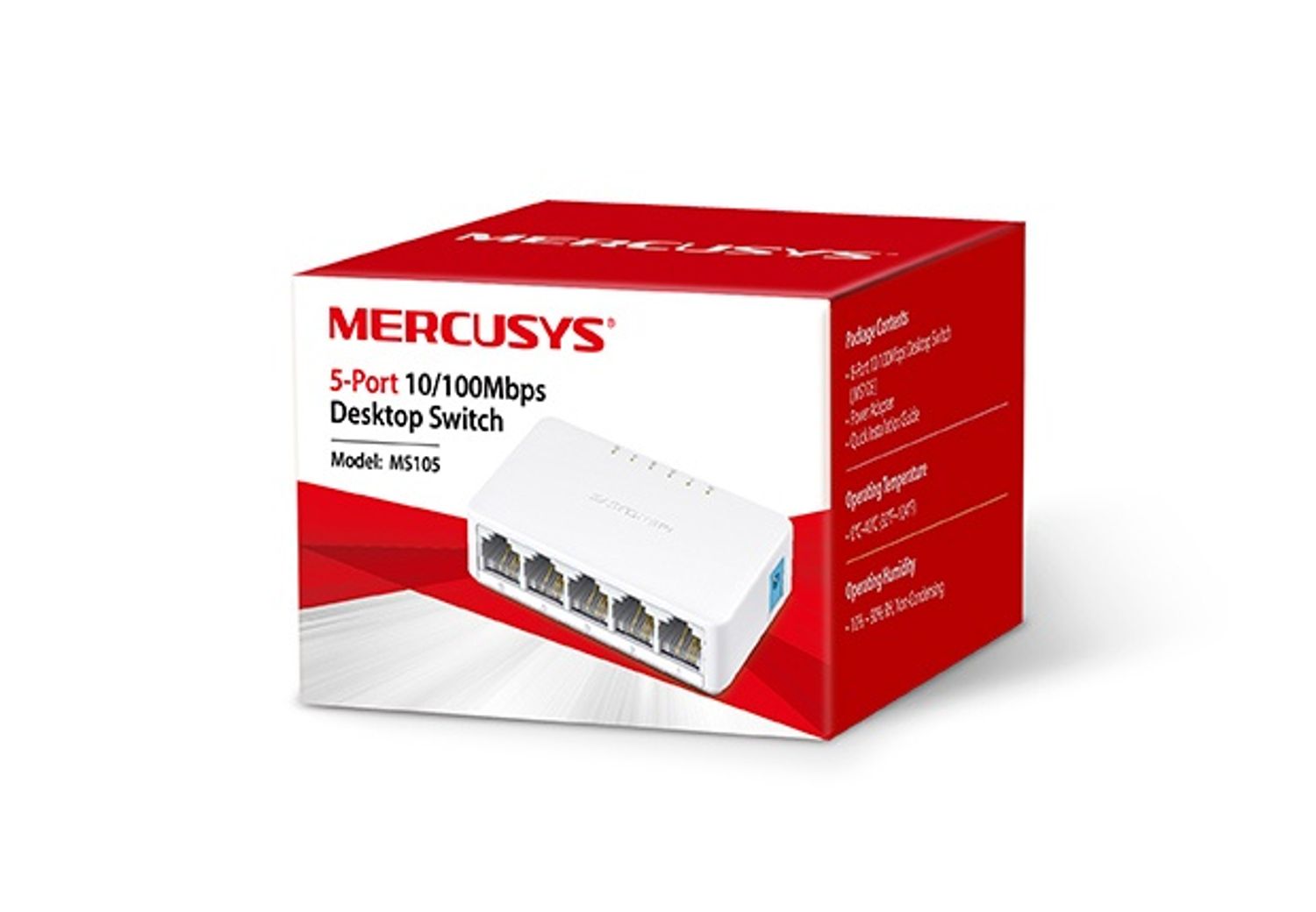 MERCUSYS MS105 5-Port 10/100Mbps Desktop Network Switch (Plug & Play)