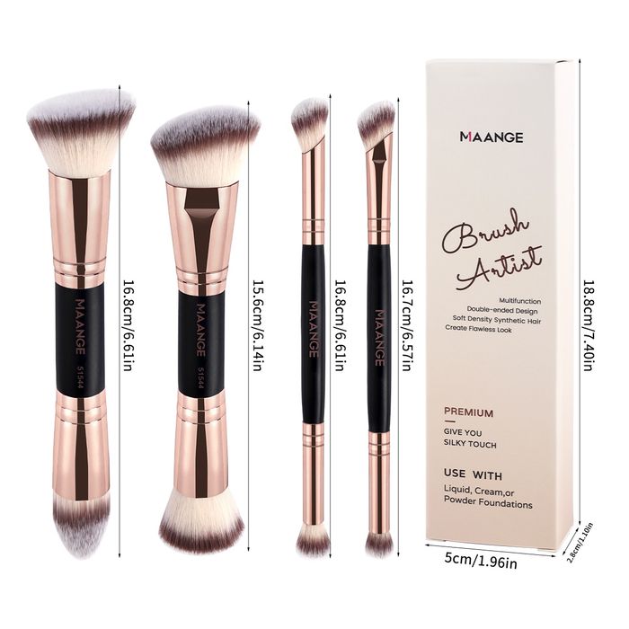 4pcs makeup brush- black gold