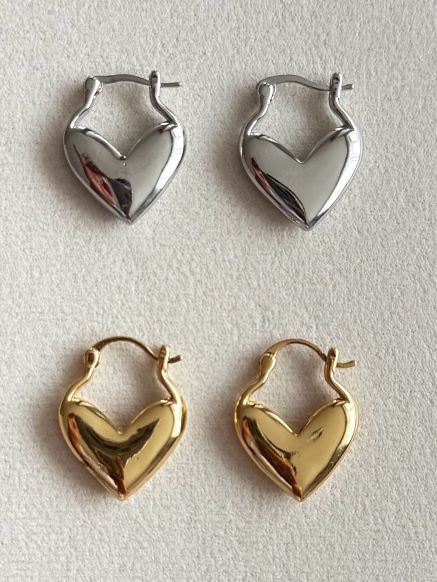 Heart-shaped hoop earrings