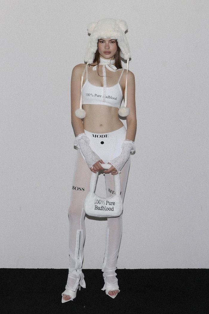 Boss Mode Mesh Boots Cut Pants - White