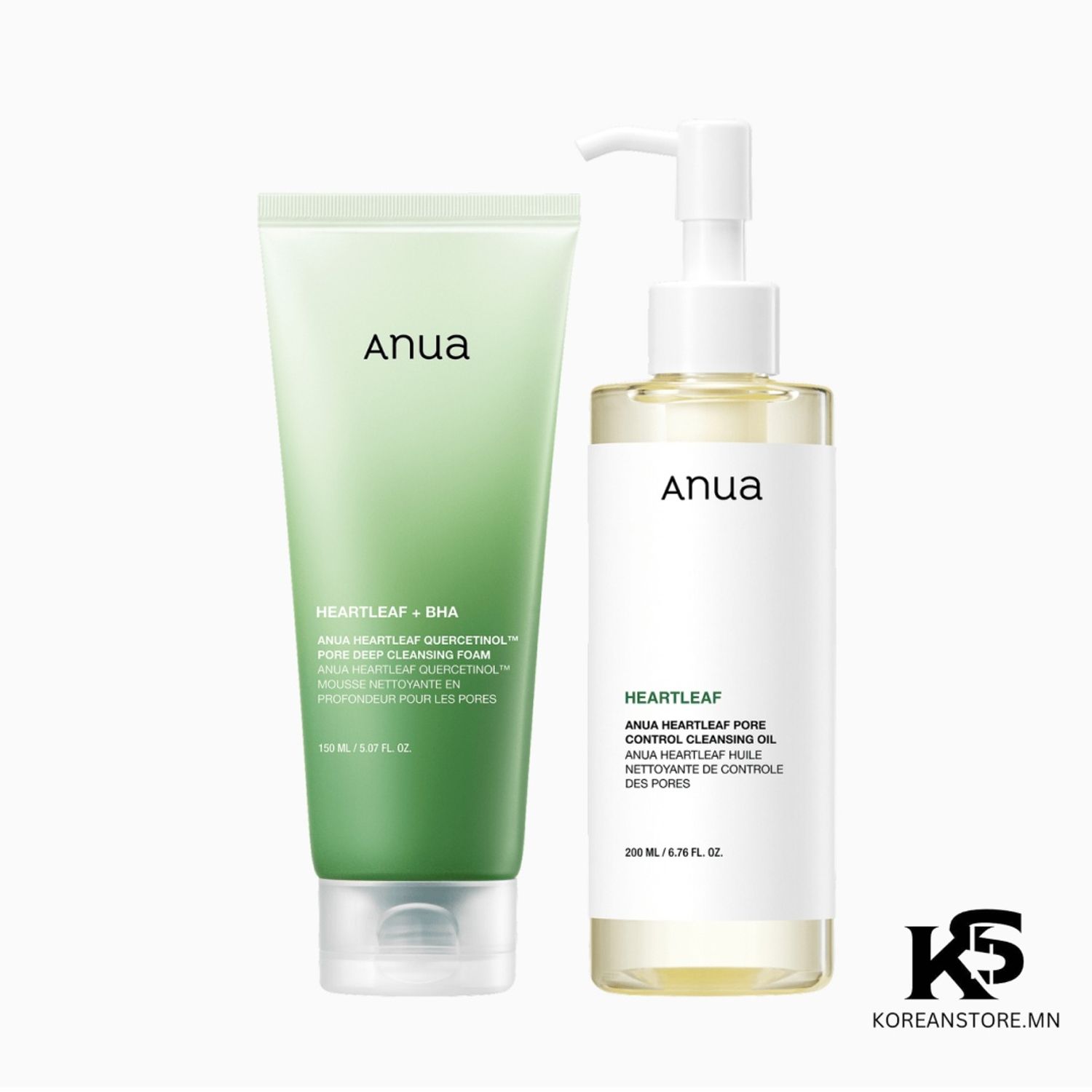Anua Heartleaf Pore Control Cleansing Oil & Cleansing Foam