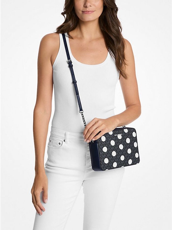 MK jet set crossbody polka dot