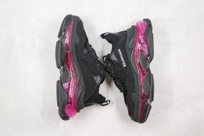 Balenciaga  Fabric Mesh Clear Sole Womens Triple S Sneakers 