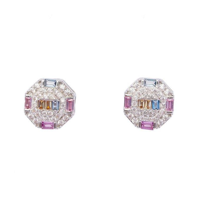 62262 Ээмэг Satin 925AG CZ RH