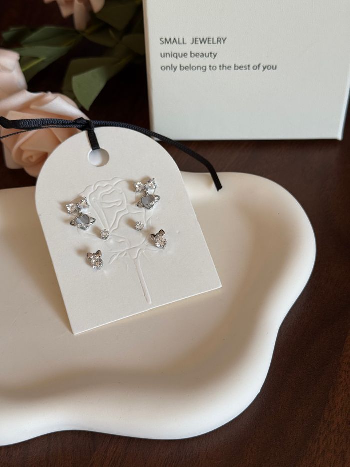 LUM SILVER 3 PAIRS EARRINGS