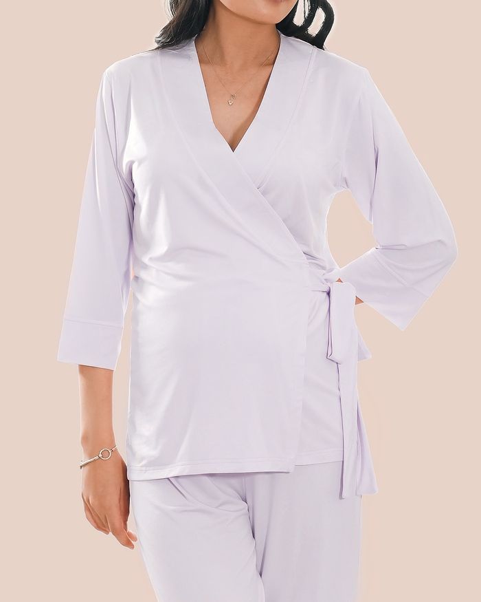 Maternity kimono set lavender