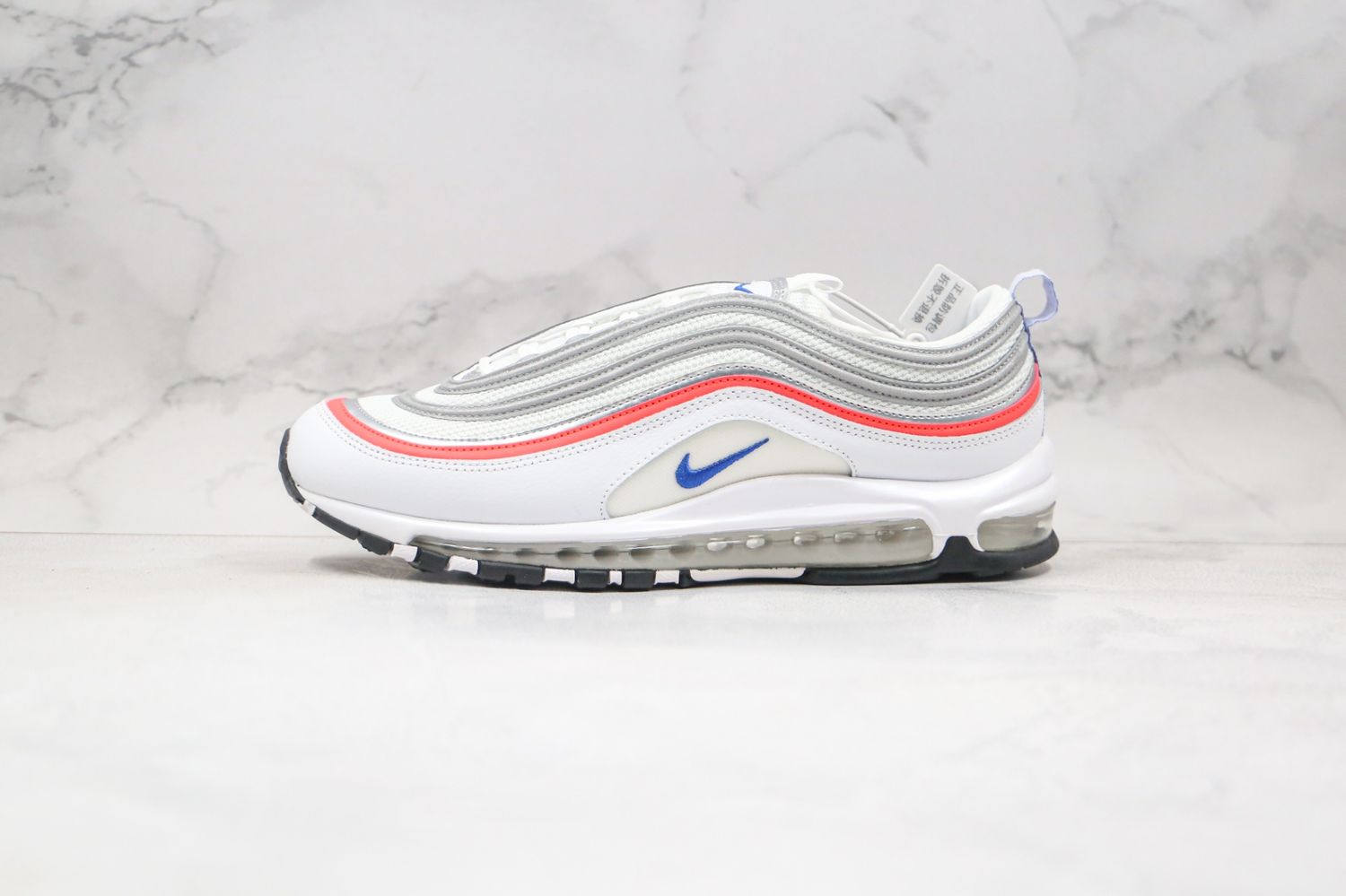 Nike Air Max 97 Metallic Silver Flash Crimson Racer Blue (Women's
