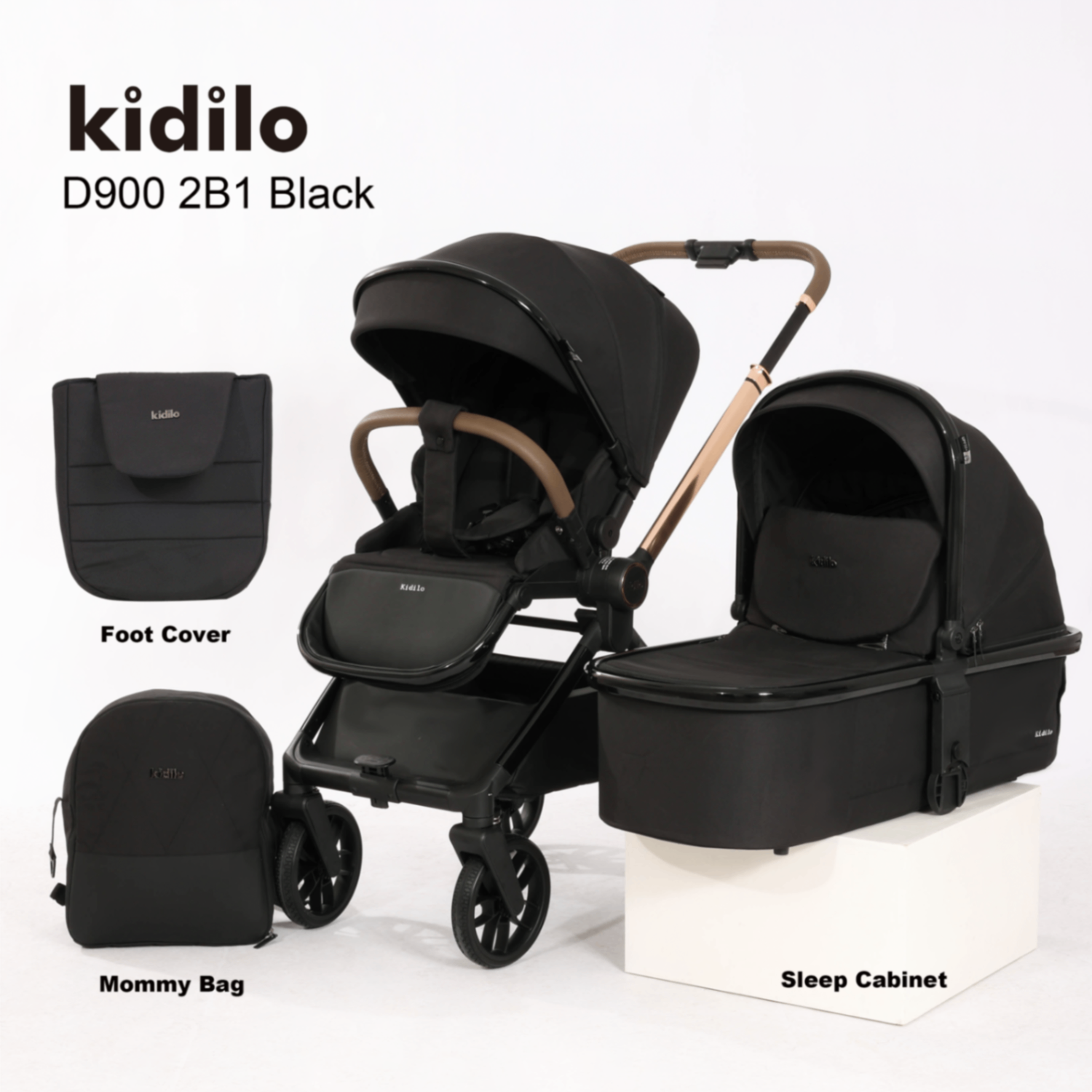 Kidilo D900 2 хос тэрэг + хөлийн хучлага + цүнх