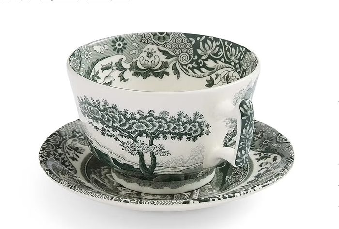 Spode Heritage Green Italian Teacup & Saucer 0.28L