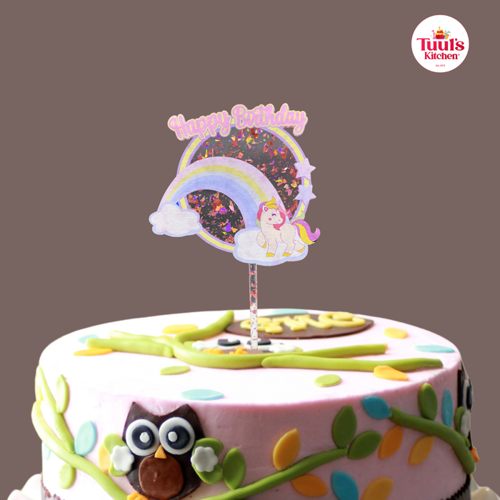 Unicorn happy birthday topper