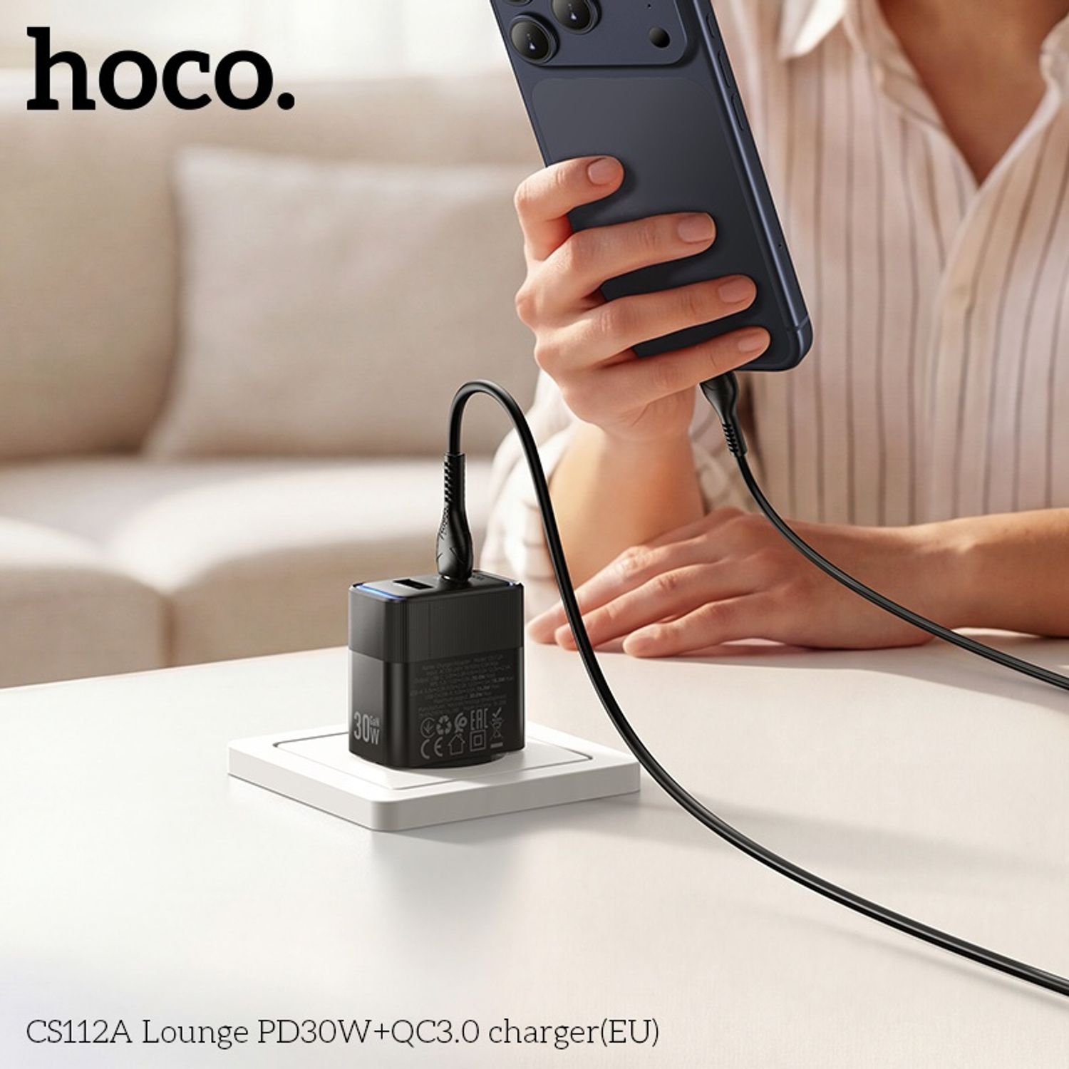 Hoco CS112A 30 Ватт + QC3.0 Цэнэглэгч (Евро)