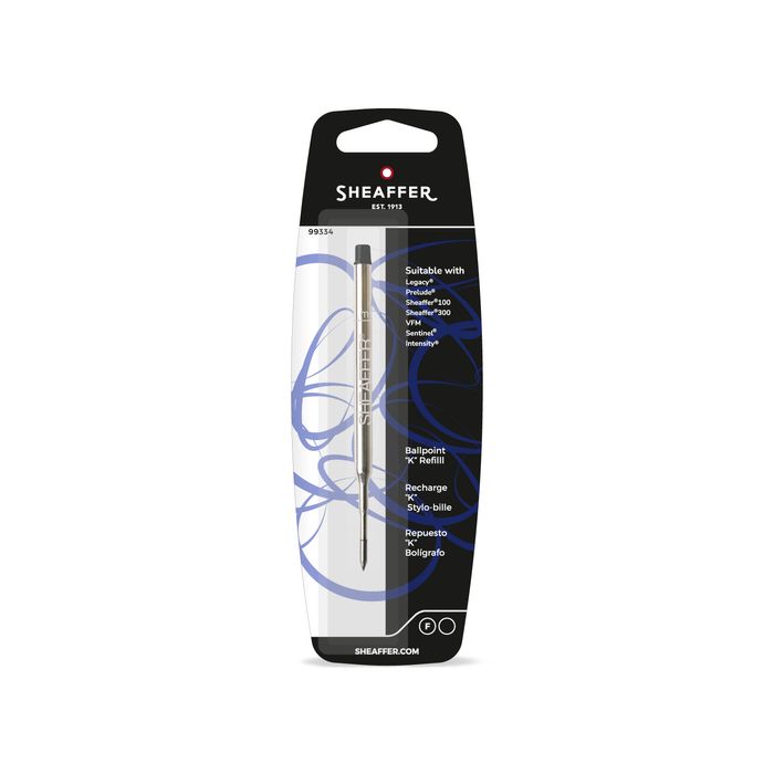 Sheaffer® Ballpoint Refill "K" Style - Black Fine - Blister Card 