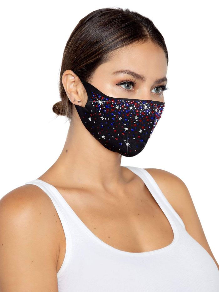 Liberty Rhinestone Face Mask