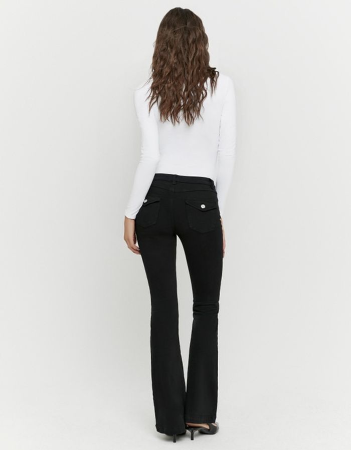 Black Mid Waist Bootcut Jeans