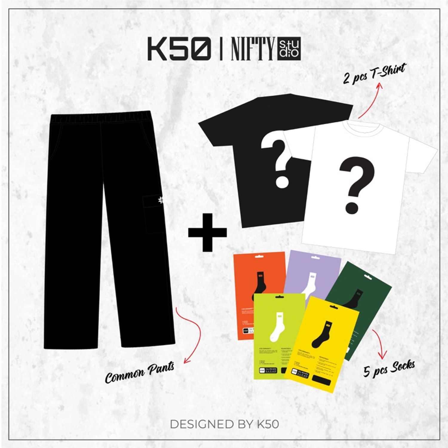 Nifty Pants + / 2tee + 5socks/ 