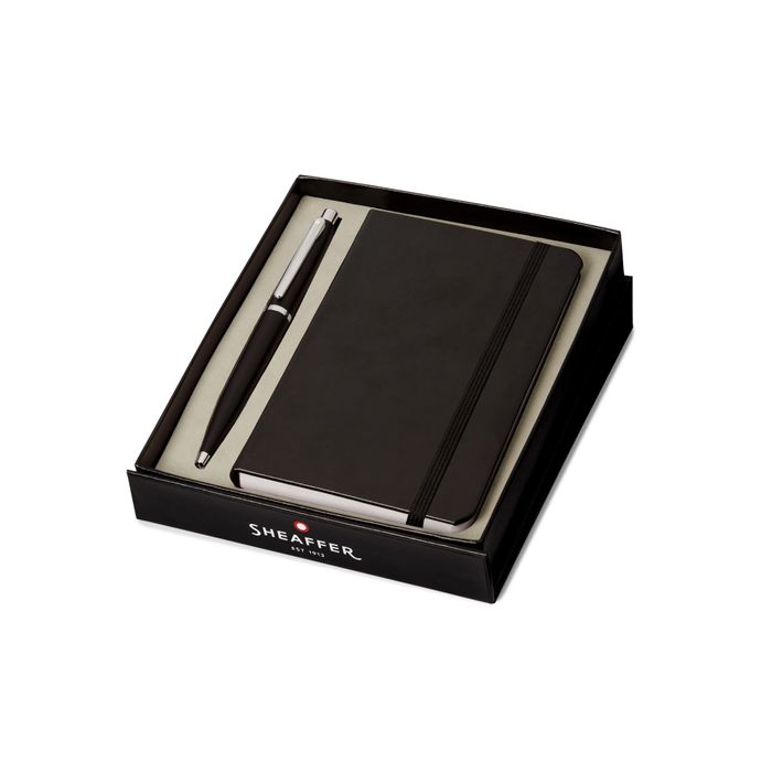 PEN SHEAFFER VFM MATTE BLACK WITH NICKEL PLATED TRIMS BP WITH A6 NOTEBOOK