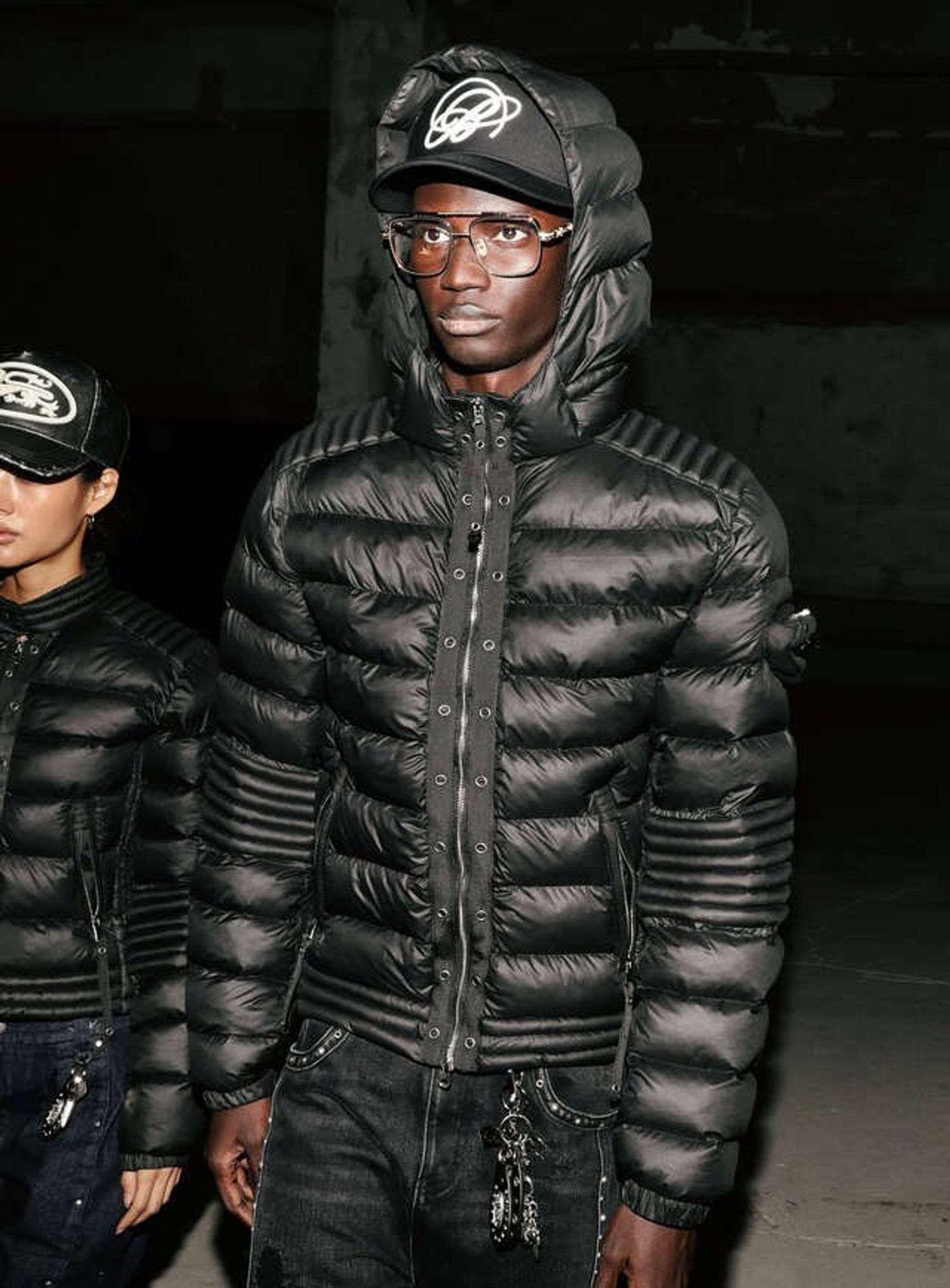 Viper31-2 Midweight Biker Hooded Puffer - Black