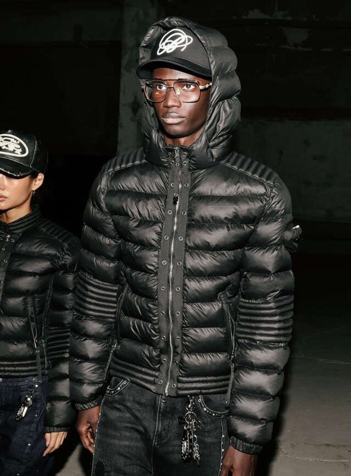 Viper31-2 Midweight Biker Hooded Puffer - Black