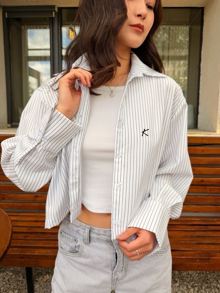Striped shirt-Cropped