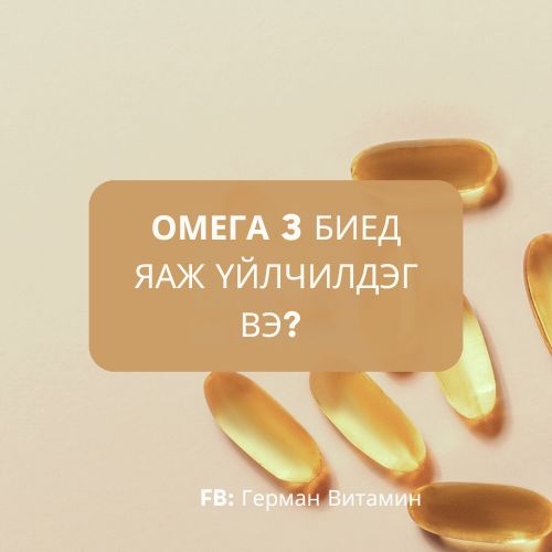 ОМЕГА 3 БИЕД ЯАЖ ҮЙЛЧИЛДЭГ ВЭ? 