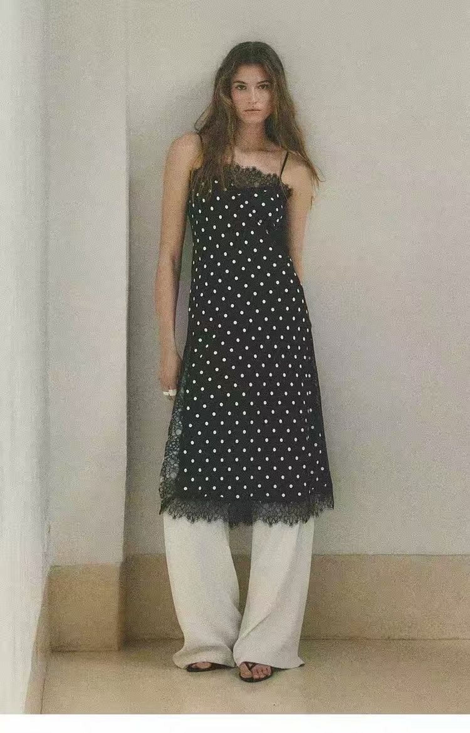 Zara silk dotted plaj