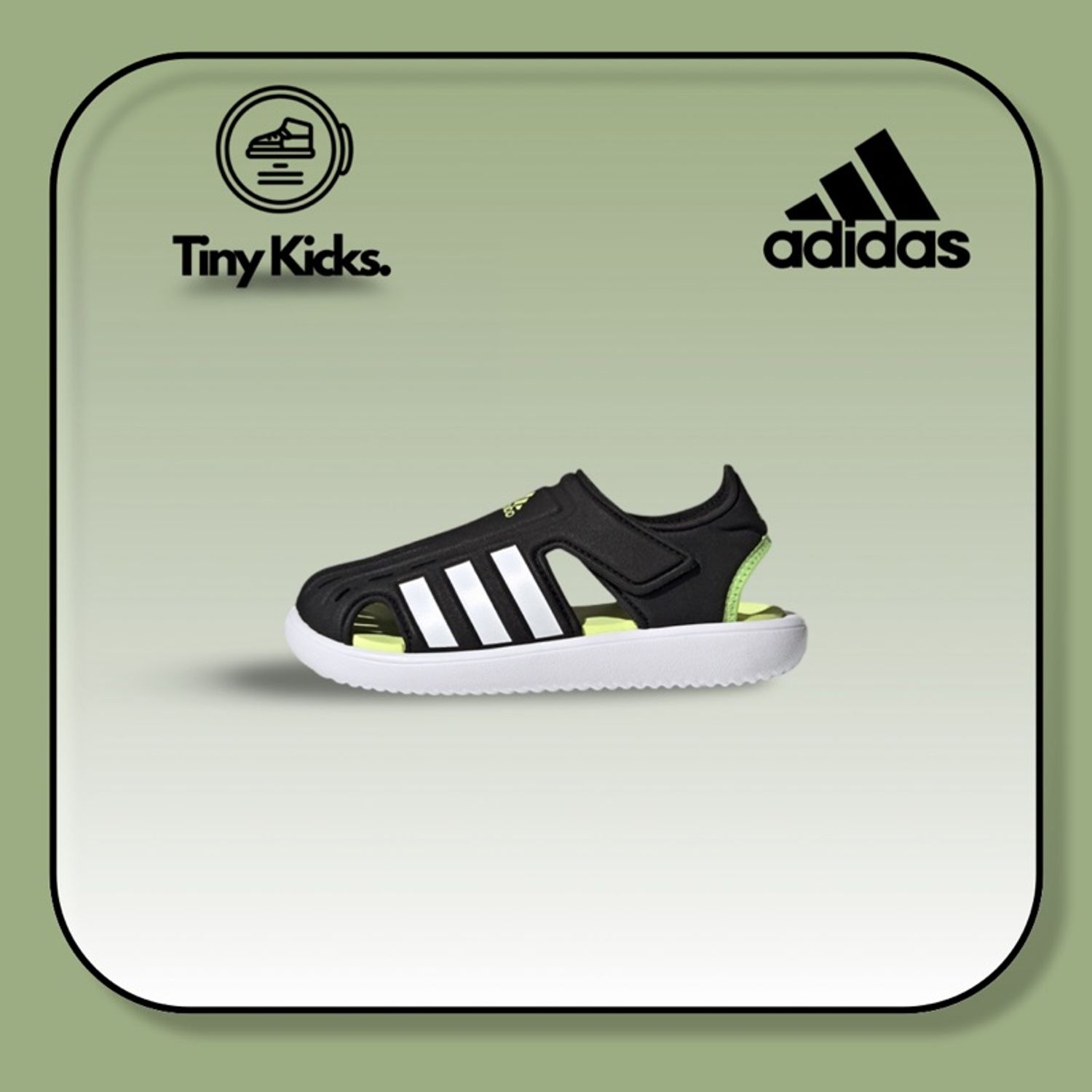 Adidas Water Slide Black n Green